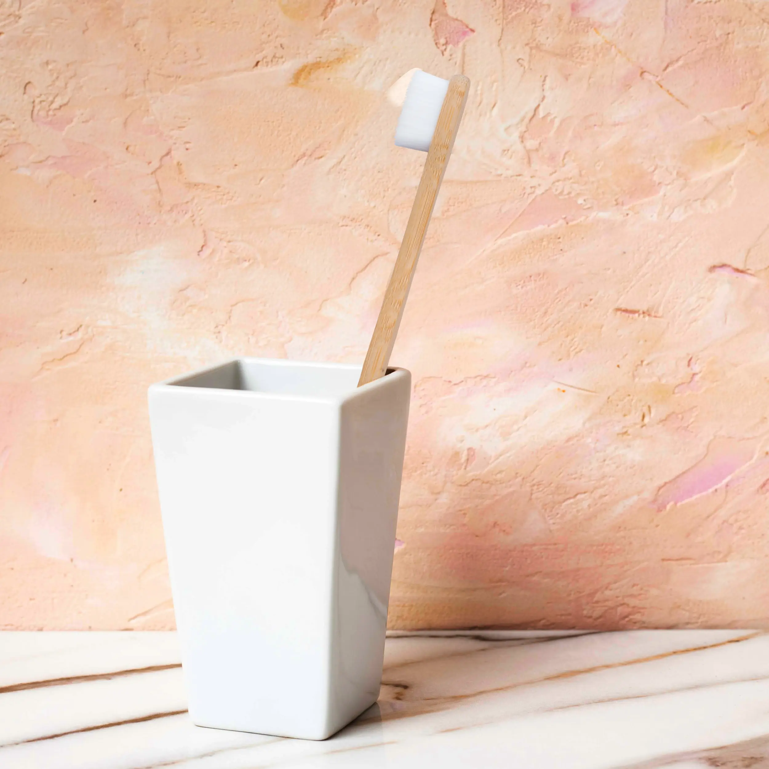 Bamboo White Flat Handle Ultra-Soft Toothbrush Additional View-5