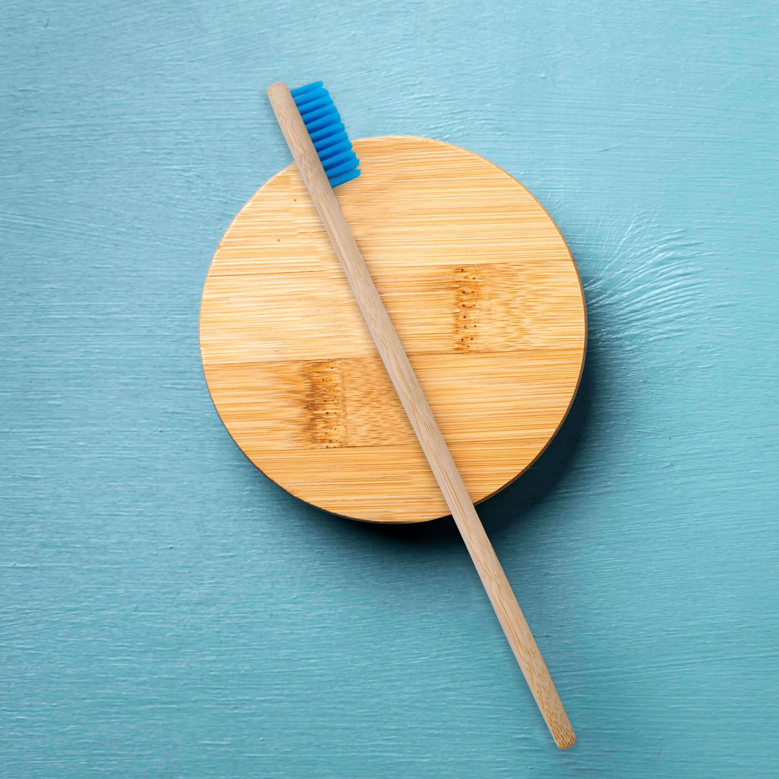 Biodegradable Bamboo Blue Bristle Toothbrush Additional View-5