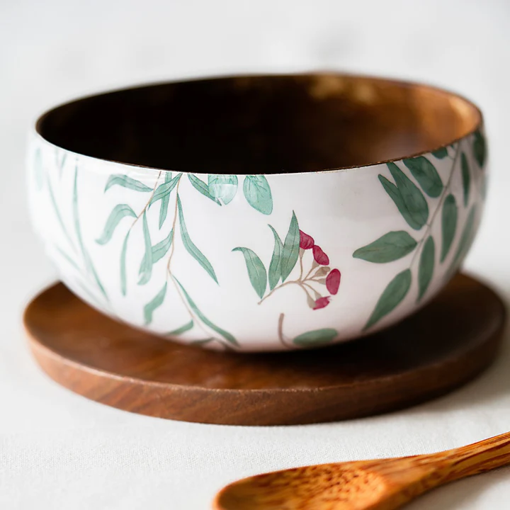 Coconut Shell Enamel Bowl - 500 ML For Smoothies, Salads, And Snacks Additional View-0