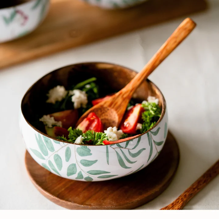 Coconut Shell Enamel Bowl - 500 ML For Smoothies, Salads, And Snacks Additional View-1