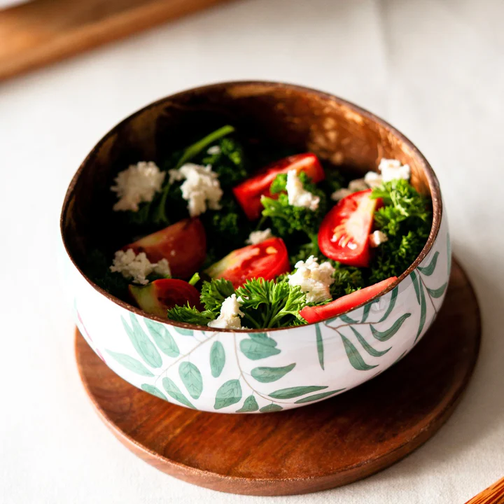 Coconut Shell Enamel Bowl - 500 ML For Smoothies, Salads, And Snacks Additional View-2