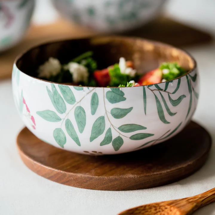 Coconut Shell Enamel Bowl - 500 ML For Smoothies, Salads, And Snacks Additional View-4