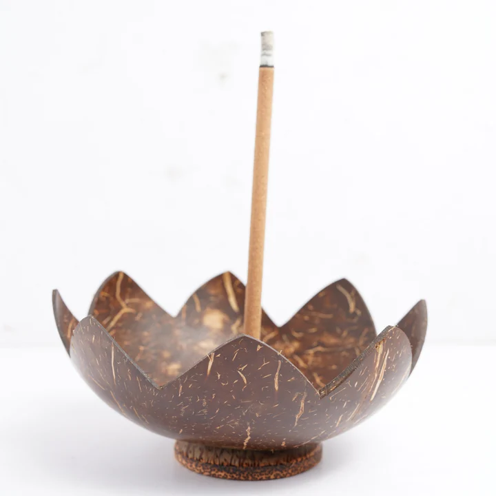 Natural Coconut Shell Incense Stick Holder With Ash Catcher Additional View-2