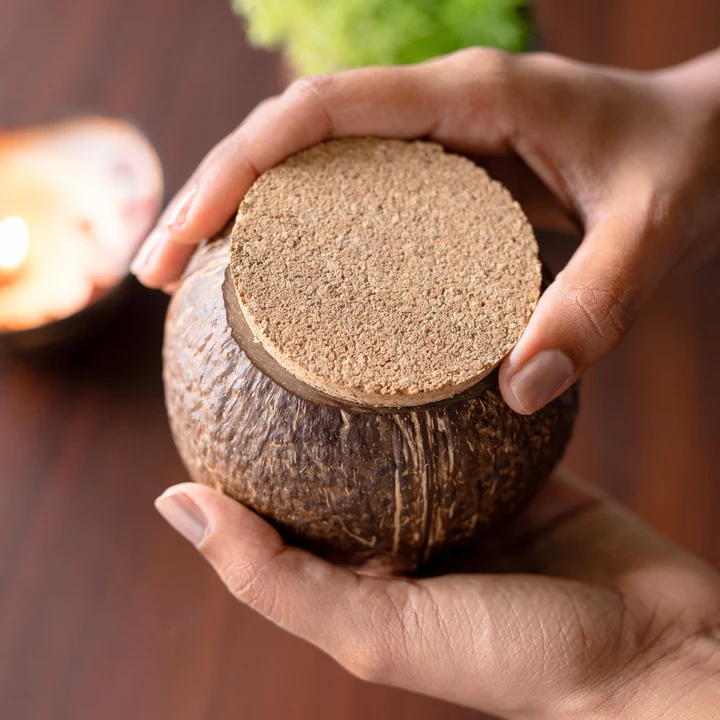 Coconut Shell Tight Storage Container With Lid | Eco-Friendly Kitchen Jar Additional View-2