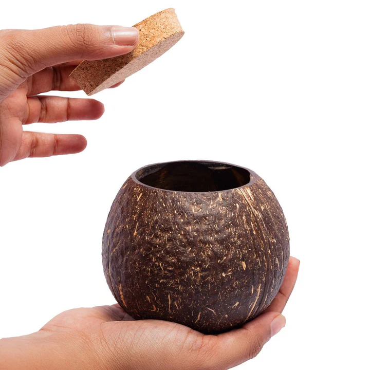 Coconut Shell Tight Storage Container With Lid | Eco-Friendly Kitchen Jar Additional View-3