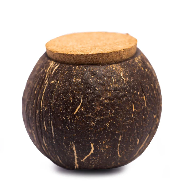 Coconut Shell Tight Storage Container With Lid | Eco-Friendly Kitchen Jar Additional View-4