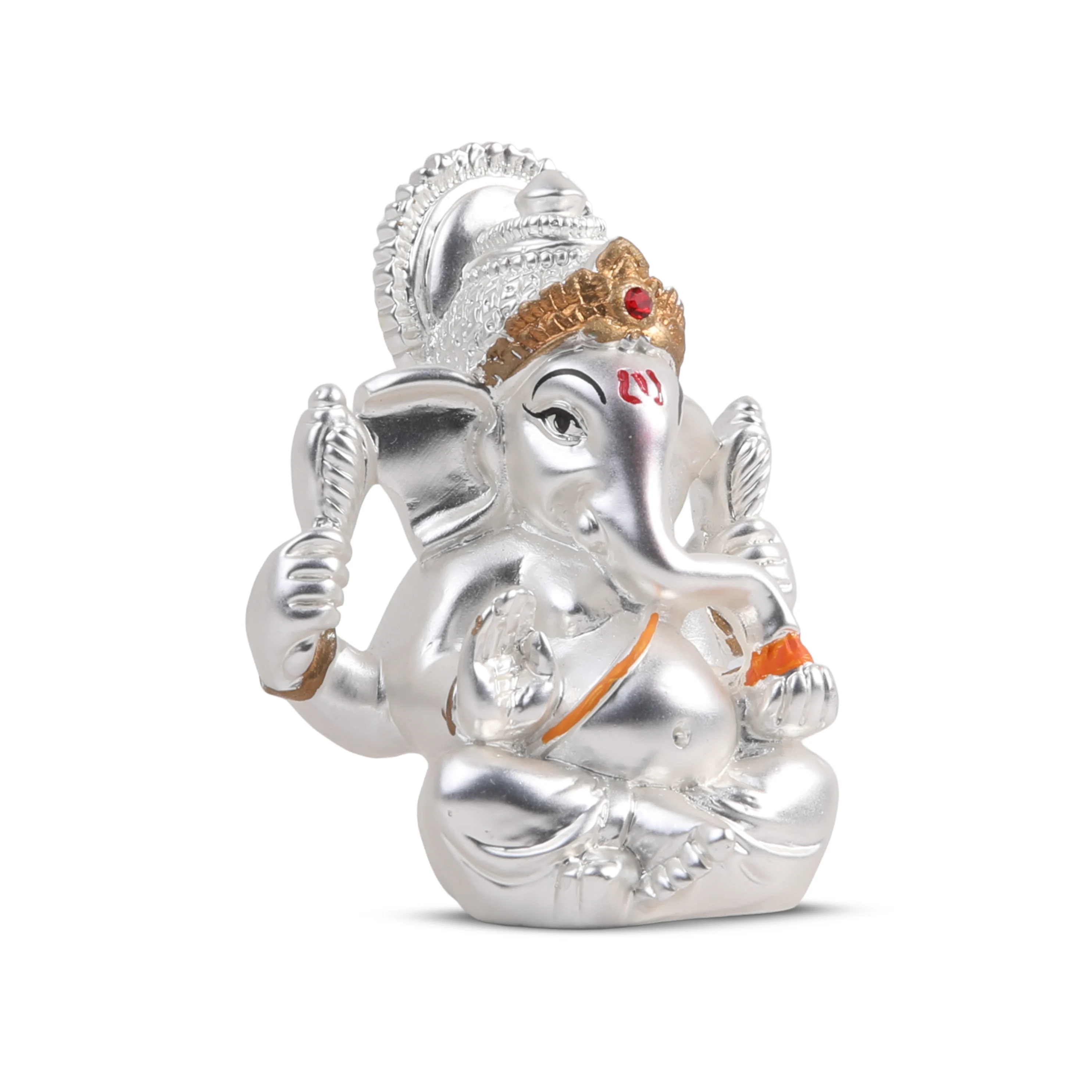 Silver & Golden Ganesh Idol – 2.5 X 2 Inch | Meezo Additional View-1