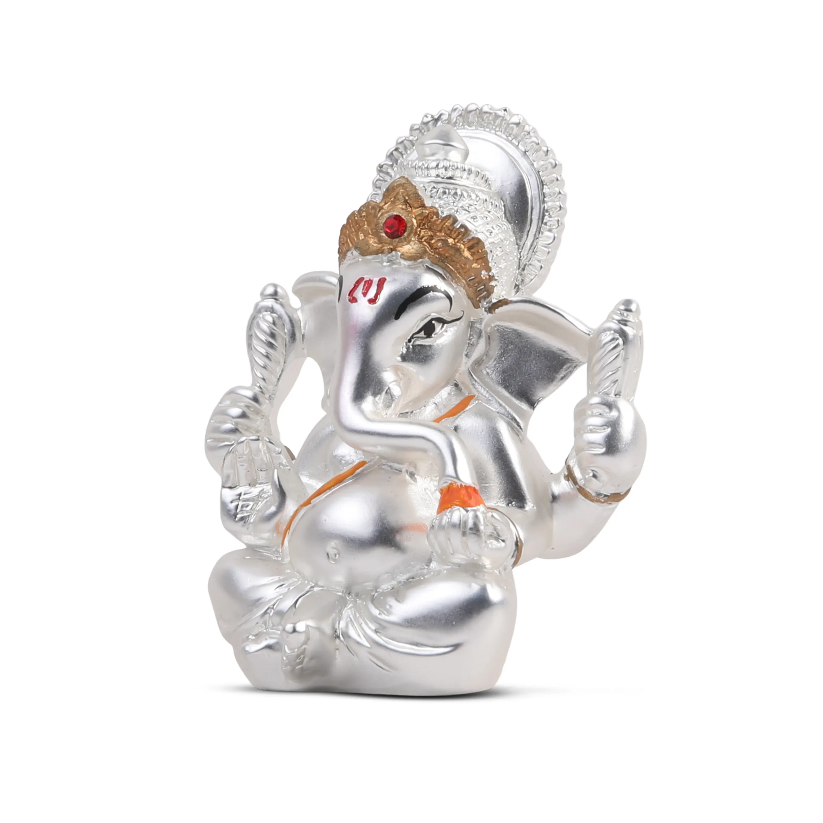 Silver & Golden Ganesh Idol – 2.5 X 2 Inch | Meezo Additional View-2
