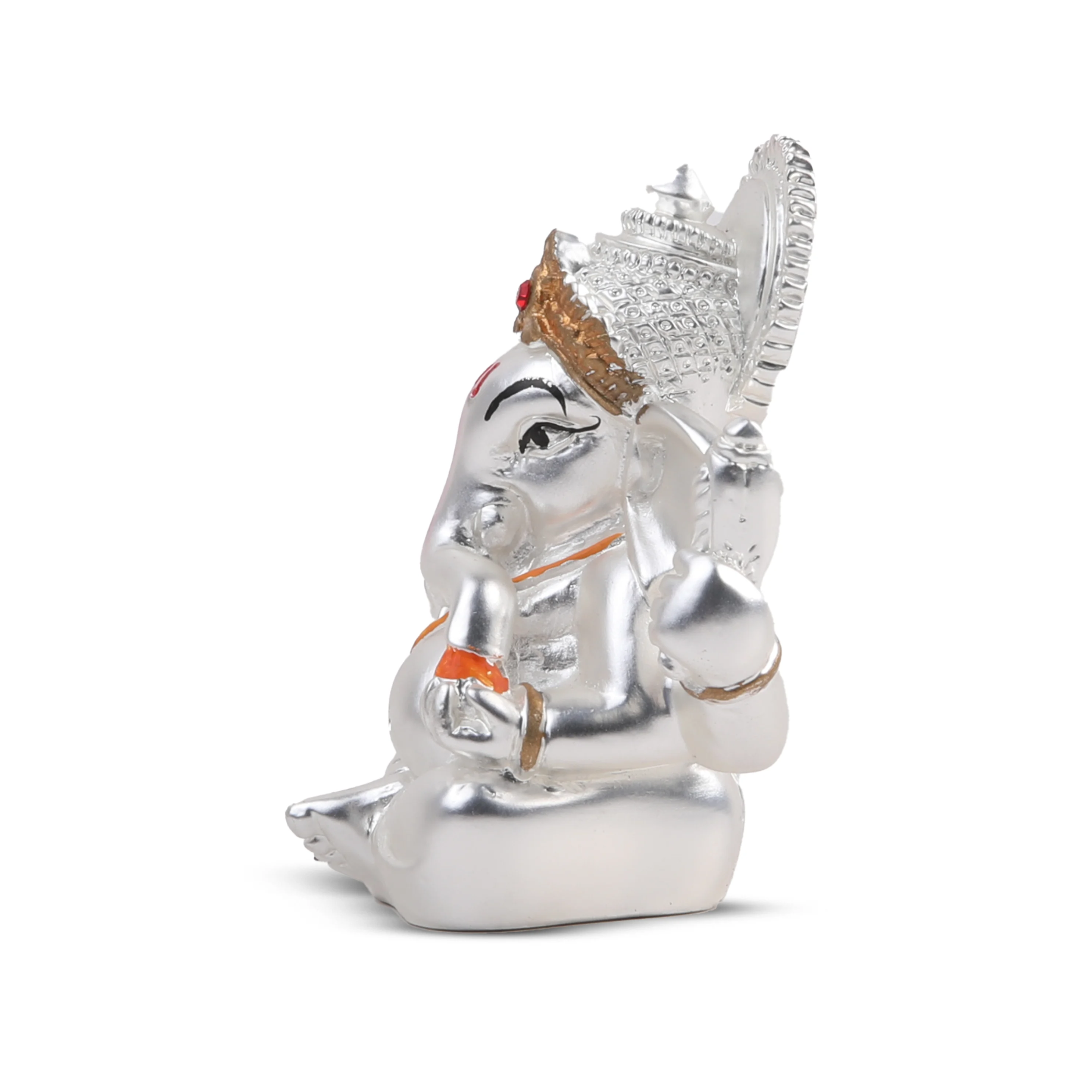 Silver & Golden Ganesh Idol – 2.5 X 2 Inch | Meezo Additional View-4